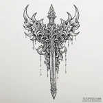 A neo-traditional design of a crysknife, orna… — эскиз тату (№1750407822_1, 20.06.2025 08:23) — Tatufoto.com
