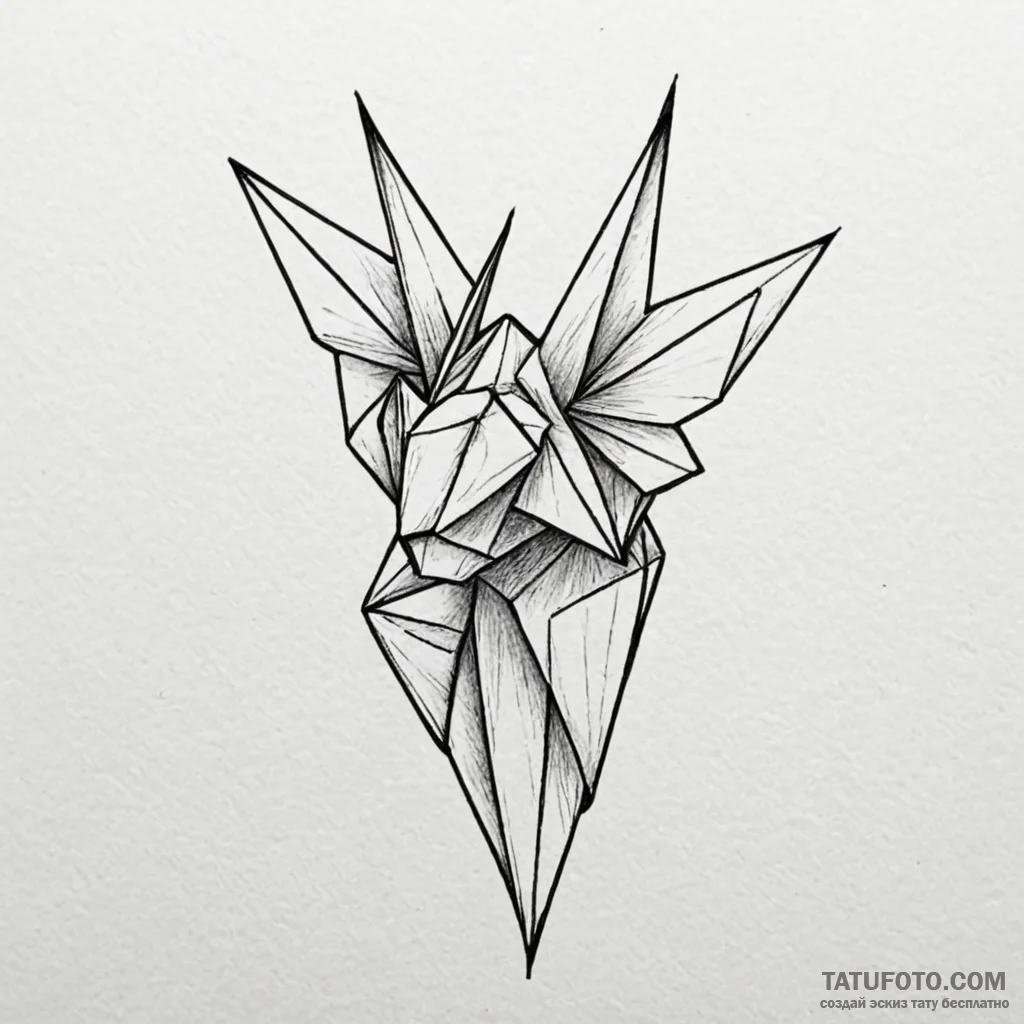 Origami - эскиз тату (№1750408797_0, 20.06.2025 08:39) — Tatufoto.com