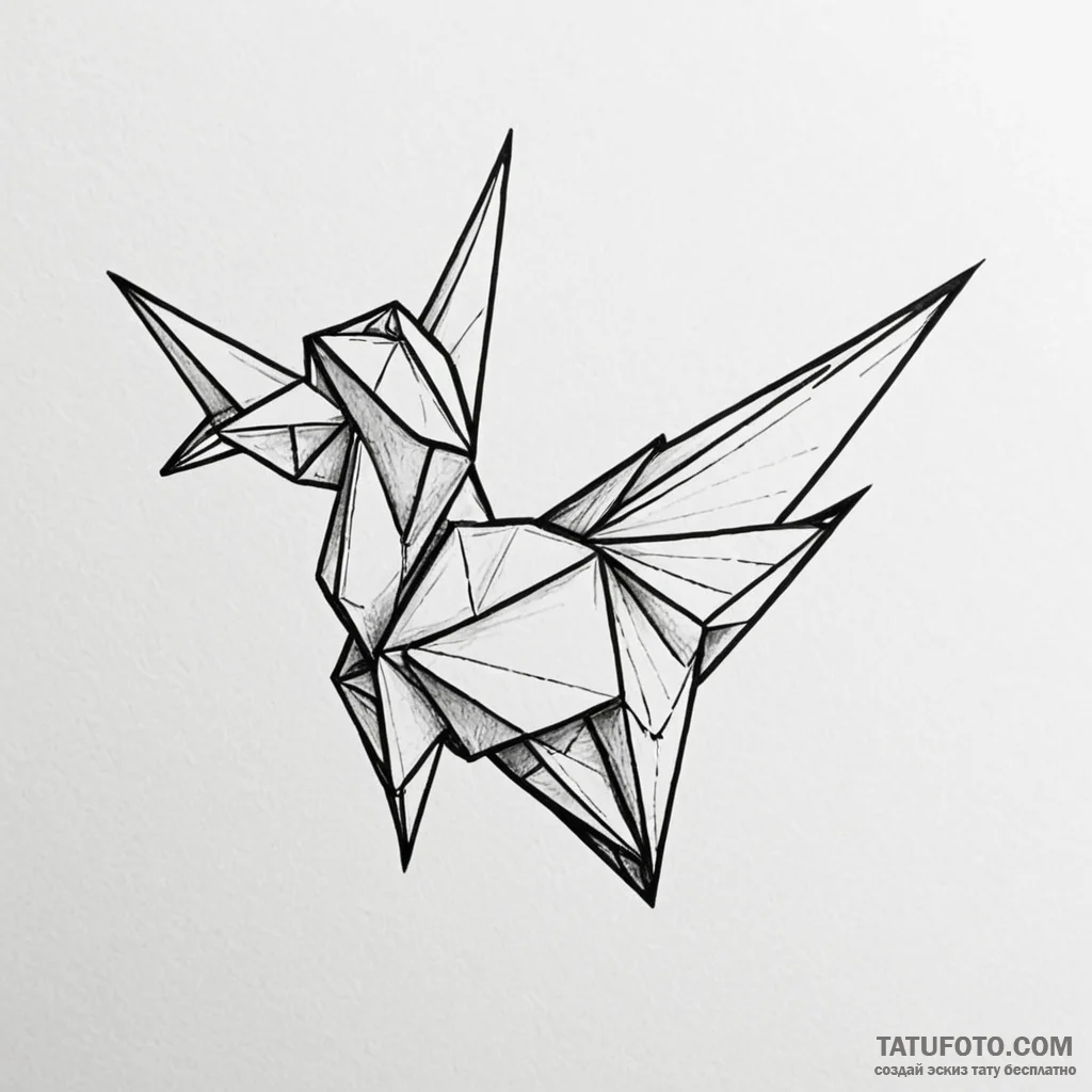 Origami - эскиз тату (№1750408797_1, 20.06.2025 08:39) — Tatufoto.com