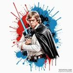 Trash polka style tattoo of luke skywalker fa… — эскиз тату (№1750409531_0, 20.06.2025 08:52) — Tatufoto.com