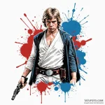 Trash polka style tattoo of luke skywalker fa… — эскиз тату (№1750409531_1, 20.06.2025 08:52) — Tatufoto.com