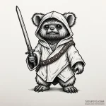 47. neo-traditional tattoo of an ewok, fierce… — эскиз тату (№1750410362_0, 20.06.2025 09:06) — Tatufoto.com