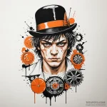 A trash polka tattoo of alex delarge from a c… — эскиз тату (№1750410611_1, 20.06.2025 09:10) — Tatufoto.com