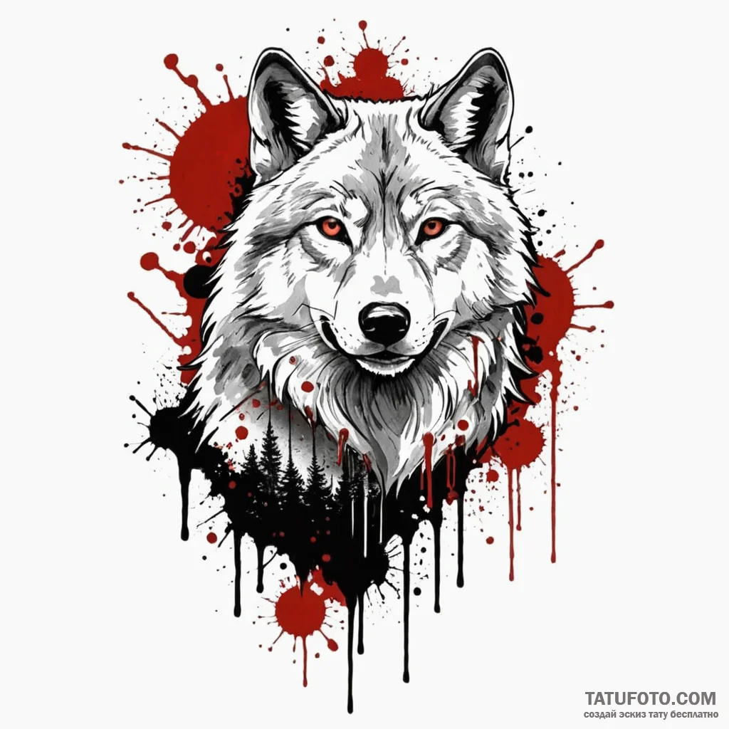 A trash polka design of the red wedding, with... - эскиз тату (№1750411273_1, 20.06.2025 09:21) — Tatufoto.com