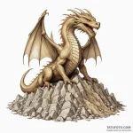A sketch of smaug the dragon on his pile of g… — эскиз тату (№1750411439_1, 20.06.2025 09:23) — Tatufoto.com