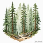 A watercolor sketch of the forests of endor. — эскиз тату (№1750412245_1, 20.06.2025 09:37) — Tatufoto.com