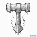 A linework tattoo of thor’s hammer, mjolnir,… — эскиз тату (№1750413056_0, 20.06.2025 09:50) — Tatufoto.com