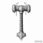 A linework tattoo of thor’s hammer, mjolnir,… — эскиз тату (№1750413056_1, 20.06.2025 09:50) — Tatufoto.com