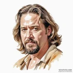 A watercolor portrait of jeff «the dude» lebo… — эскиз тату (№1750413214_0, 20.06.2025 09:53) — Tatufoto.com