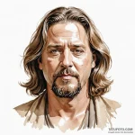 A watercolor portrait of jeff «the dude» lebo… — эскиз тату (№1750413214_1, 20.06.2025 09:53) — Tatufoto.com