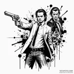 A trash polka tattoo of vincent vega accident… — эскиз тату (№1750413297_0, 20.06.2025 09:54) — Tatufoto.com
