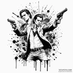 A trash polka tattoo of vincent vega accident… — эскиз тату (№1750413297_1, 20.06.2025 09:54) — Tatufoto.com