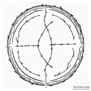 A sketch of the "time is a flat circle" symbo... - эскиз тату (№1750413866_0, 20.06.2025 10:04) — Tatufoto.com