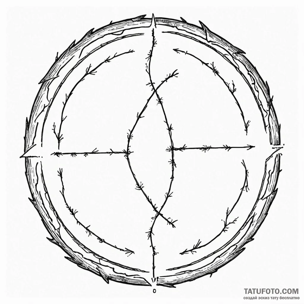 A sketch of the "time is a flat circle" symbo... - эскиз тату (№1750413866_0, 20.06.2025 10:04) — Tatufoto.com