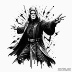 42. trash polka style portrait of emperor pal… — эскиз тату (№1750413947_0, 20.06.2025 10:05) — Tatufoto.com