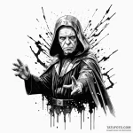 42. trash polka style portrait of emperor pal… — эскиз тату (№1750413947_1, 20.06.2025 10:05) — Tatufoto.com