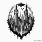 A watercolor sketch of gotham city, dark and… — эскиз тату (№1750414026_1, 20.06.2025 10:07) — Tatufoto.com