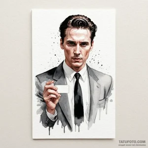 A watercolor sketch of the iconic "business c... - эскиз тату (№1750414188_1, 20.06.2025 10:09) — Tatufoto.com