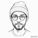 A linework portrait of léon with his round gl… — эскиз тату (№1750414831_0, 20.06.2025 10:20) — Tatufoto.com