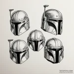A «flash sheet» of mandalorian helmets: boba… — эскиз тату (№1750414914_0, 20.06.2025 10:21) — Tatufoto.com