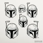 A «flash sheet» of mandalorian helmets: boba… — эскиз тату (№1750414914_1, 20.06.2025 10:21) — Tatufoto.com