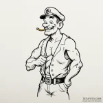 Popeye the sailor — эскиз тату (№1750415086_0, 20.06.2025 10:24) — Tatufoto.com