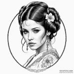 Chicano style portrait of a beautiful, tattoo… — эскиз тату (№1750415566_0, 20.06.2025 10:32) — Tatufoto.com