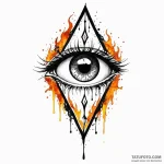 Trash polka style tattoo of the eye of sauron… — эскиз тату (№1750415724_1, 20.06.2025 10:35) — Tatufoto.com