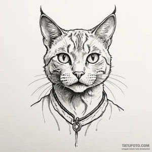 115. neo-traditional tattoo of jonesy the cat... - эскиз тату (№1750416809_1, 20.06.2025 10:53) — Tatufoto.com