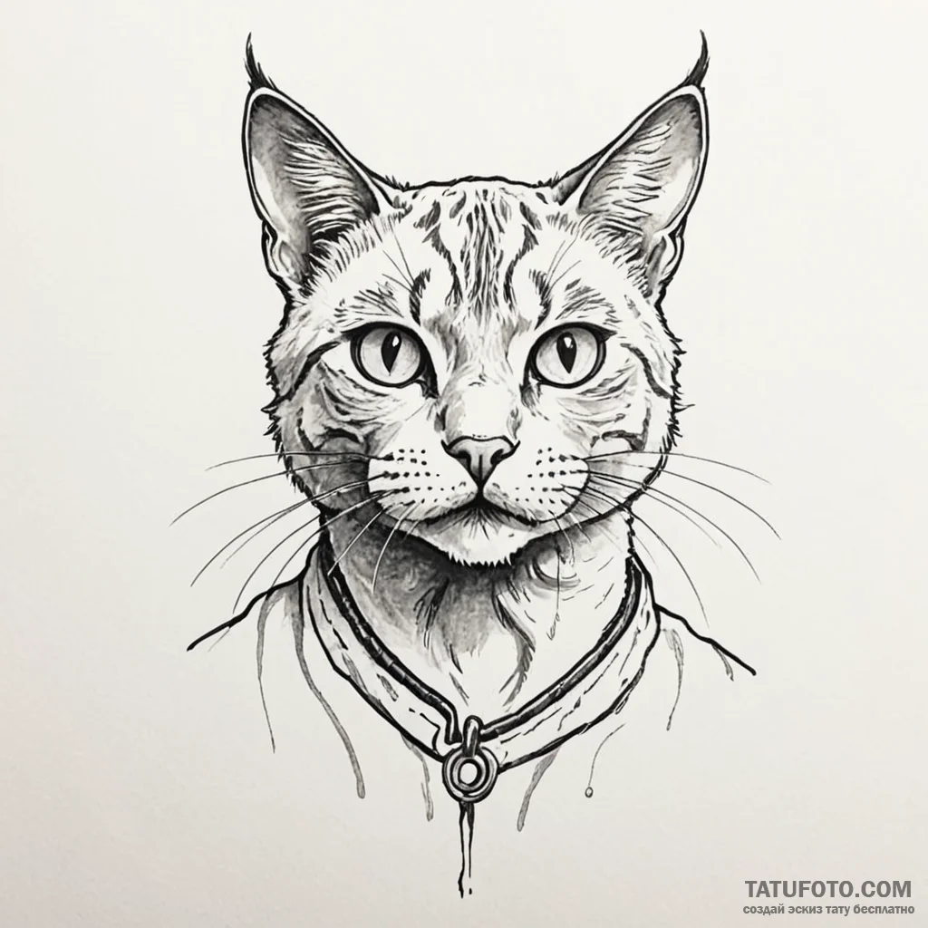 115. neo-traditional tattoo of jonesy the cat... - эскиз тату (№1750416809_1, 20.06.2025 10:53) — Tatufoto.com