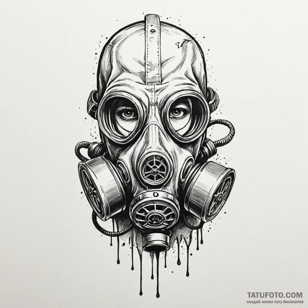 Gas mask - эскиз тату (№1750416891_0, 20.06.2025 10:54) — Tatufoto.com