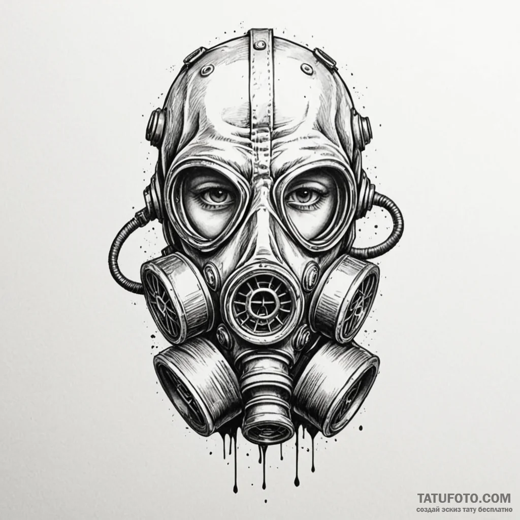 Gas mask - эскиз тату (№1750416891_1, 20.06.2025 10:54) — Tatufoto.com