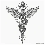 Caduceus — эскиз тату (№1750417718_0, 20.06.2025 11:08) — Tatufoto.com