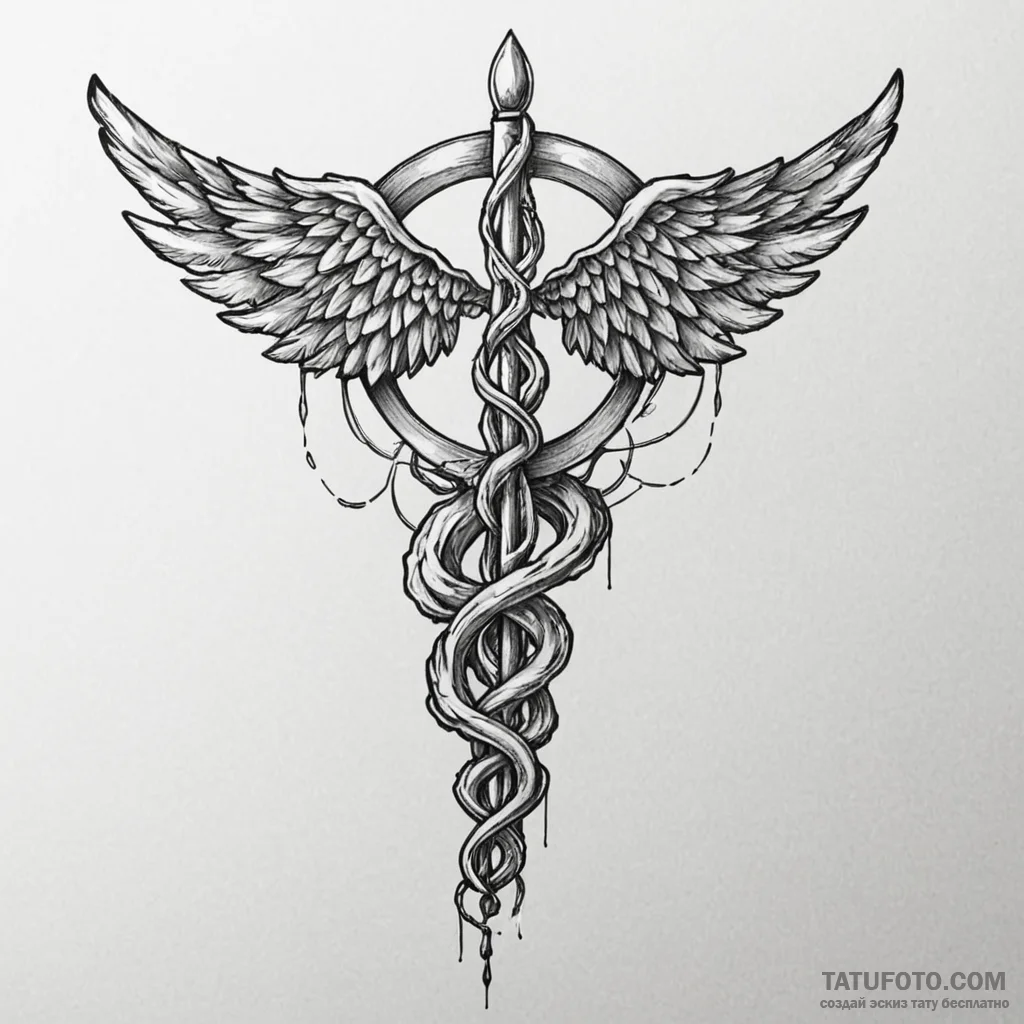 Caduceus - эскиз тату (№1750417718_1, 20.06.2025 11:08) — Tatufoto.com
