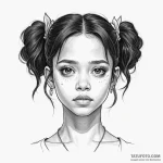 A neo-traditional portrait of the main charac… — эскиз тату (№1750417801_0, 20.06.2025 11:10) — Tatufoto.com