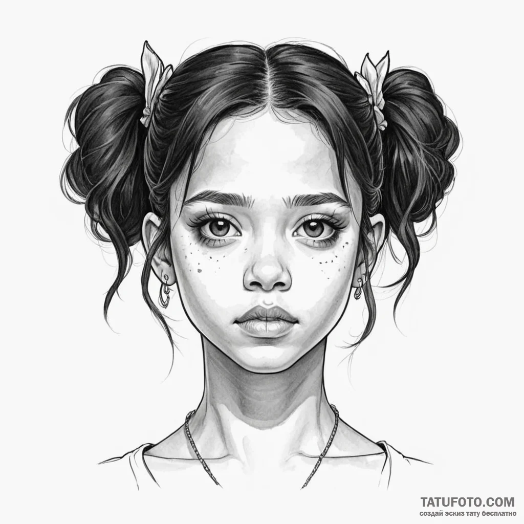 A neo-traditional portrait of the main charac... - эскиз тату (№1750417801_0, 20.06.2025 11:10) — Tatufoto.com