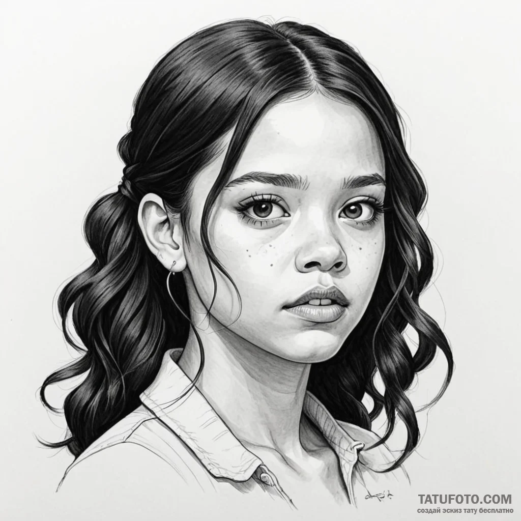 A neo-traditional portrait of the main charac... - эскиз тату (№1750417801_1, 20.06.2025 11:10) — Tatufoto.com