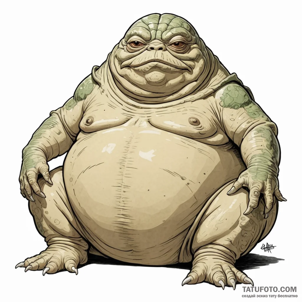 37. sketch of jabba the hutt, detailed and gr... - эскиз тату (№1750418677_0, 20.06.2025 11:24) — Tatufoto.com