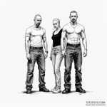 A sketch of the main characters from american… — эскиз тату (№1750420422_0, 20.06.2025 11:53) — Tatufoto.com