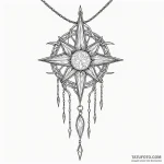 A linework tattoo of the evenstar pendant giv… — эскиз тату (№1750421252_0, 20.06.2025 12:07) — Tatufoto.com