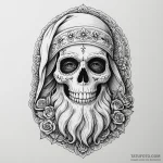 санта муерта — 3d эффект (объем) — эскиз тату (№1750421321_0, 20.06.2025 12:08) — Tatufoto.com
