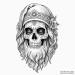 санта муерта — 3d эффект (объем) — эскиз тату (№1750421321_1, 20.06.2025 12:08) — Tatufoto.com