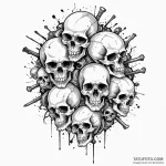 A trash polka design of the future war, skull… — эскиз тату (№1750421344_0, 20.06.2025 12:09) — Tatufoto.com