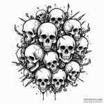A trash polka design of the future war, skull… — эскиз тату (№1750421344_1, 20.06.2025 12:09) — Tatufoto.com