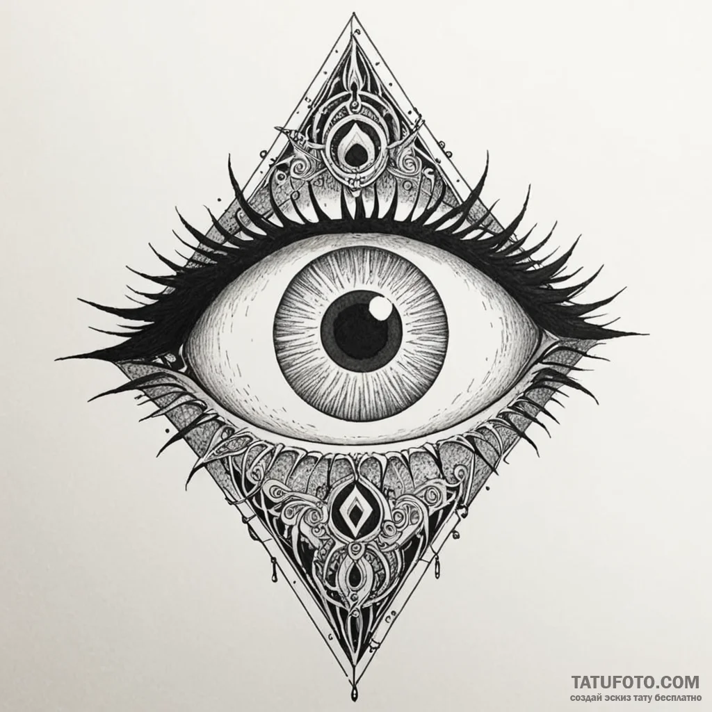 A dotwork tattoo of the crimson king's eye fr... - эскиз тату (№1750421425_0, 20.06.2025 12:10) — Tatufoto.com