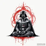 Watercolor sketch of darth vader meditating,… — эскиз тату (№1750421749_1, 20.06.2025 12:15) — Tatufoto.com
