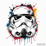 Trash polka style tattoo of a stormtrooper he… — эскиз тату (№1750425690_0, 20.06.2025 13:21) — Tatufoto.com