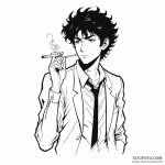 A graphic novel style tattoo of spike spiegel… — эскиз тату (№1750425852_1, 20.06.2025 13:24) — Tatufoto.com