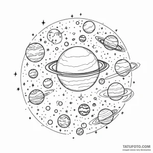 Parade of planets - эскиз тату (№1750426585_0, 20.06.2025 13:36) — Tatufoto.com