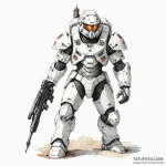 A watercolor sketch of a terran marine in ful… — эскиз тату (№1750428232_0, 20.06.2025 14:03) — Tatufoto.com